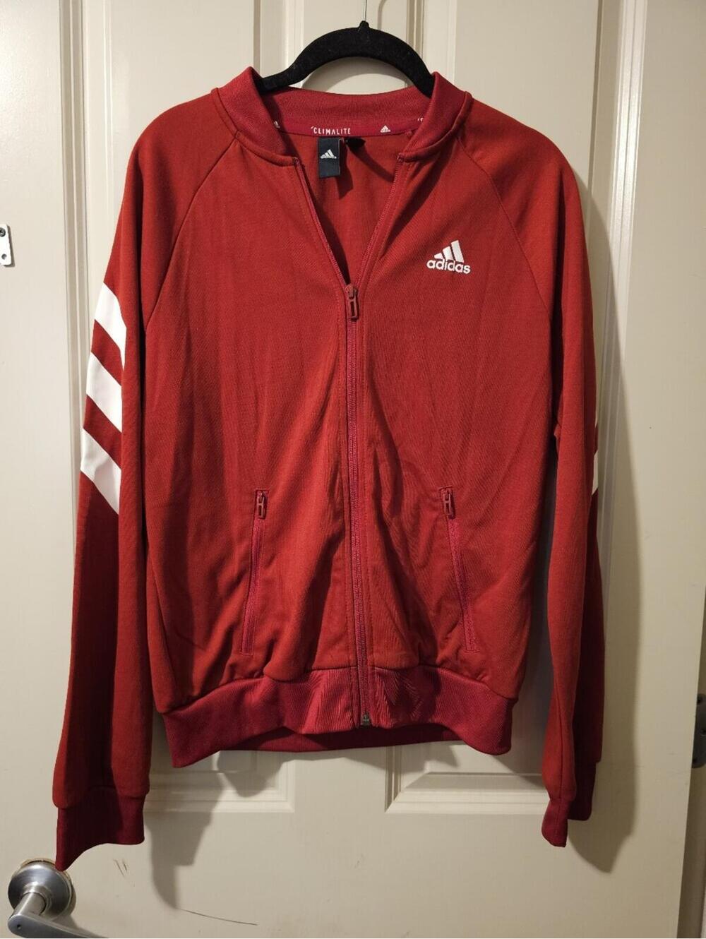 Adidas Track Jacket with White Stripes L